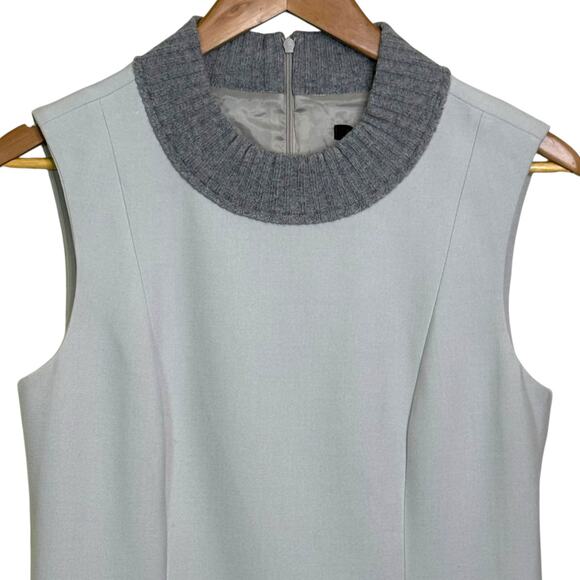 Peserico Made in Italy Size 42 US 6 Gray Knit Collar Sleeveless Shift Dress - Picture 2 of 7